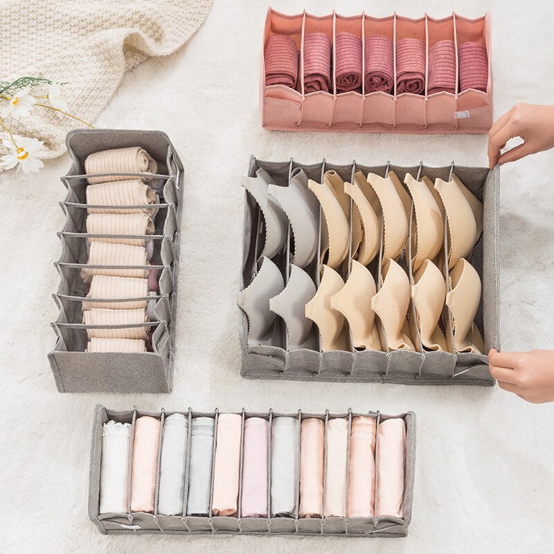 Wandschrank organizer für socken hause getrennt unterwäsche lagerung Kasten 7 Gitter Jeans bh veranstalter faltbare schublade organizer Schlafsaal
