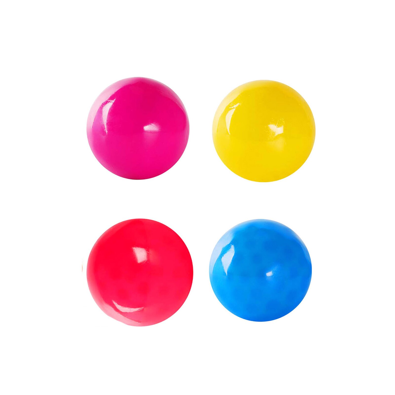 Stress Bal Lichtgevende Sticky Decompressie Speelgoed Kleverige Doel Bal Gooien Fidget Decompressie Ballen Voor Kind Onderwijs Speelgoed: 4pcs