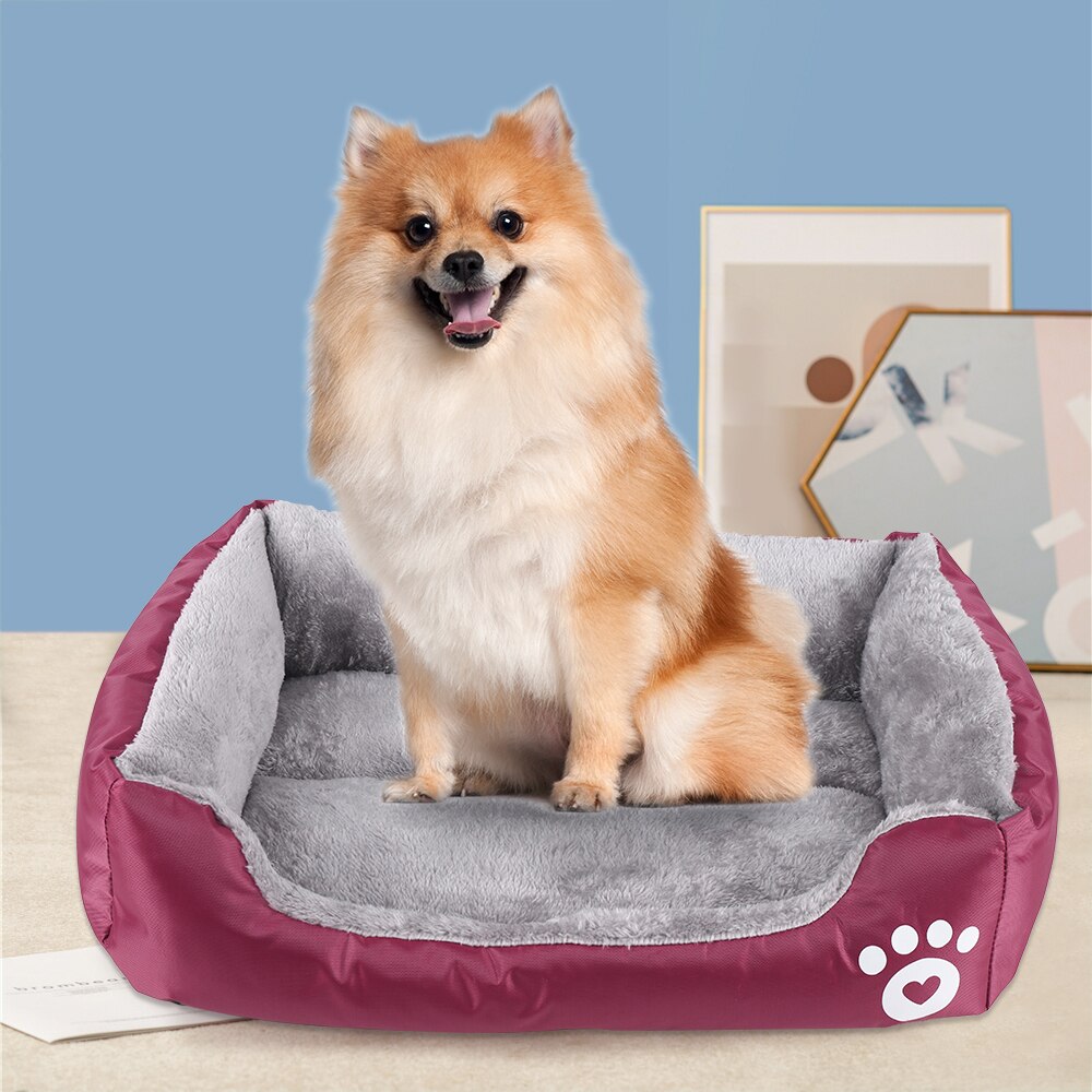 Huisdierbed voor Grote Honden & Katten - Waterdicht Koraal Fleece Nest - Warm Vier Seizoenen Puppy Kussen