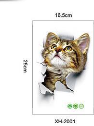 3d schattige doe-het-zelf kattenstickers, zelfklevende familie muurstickers, raamdecoraties, badkamerdecoratie voor de wc-bril en keukenaccessoires.: 25 x 16.5 cm-01