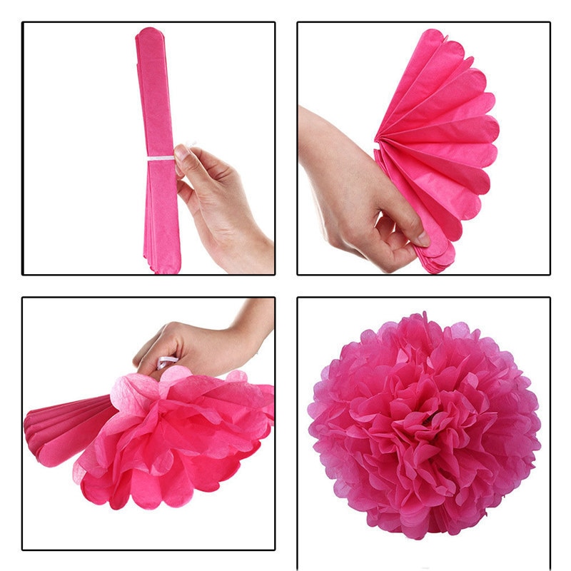 1pc 15cm Pompon Tissue Paper Pom Poms Flower Balls For Wedding Home Decoration Birthday Party Decor DIY Craft Paper Flower 62472