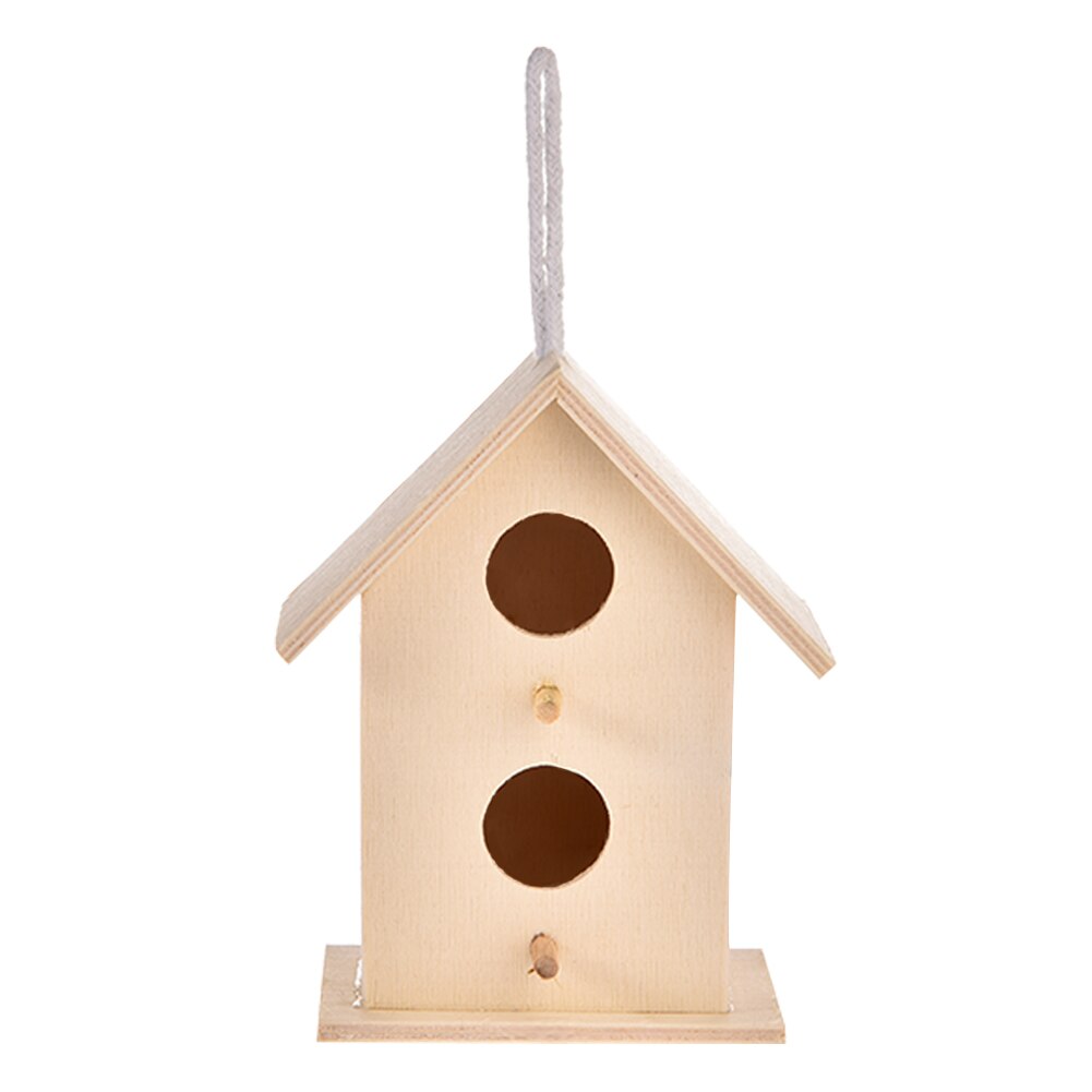 DIY Bird House Outdoor Hanging Bird Nest Home Gardening Family Indoor And Outdoor Decoration Natural Materials Can Be Hung: Double layer 2 hole