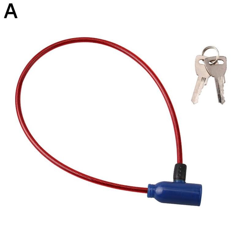 1Pc Mountain Bike Steel Wire Rope Metal Lock Universal Lock Lock Steel Security Anti-theft Outdoor Bicycle Safety O9A4: Red