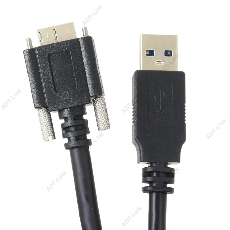 Usb micro b-kabel met borgschroeven 1m 3m 5m usb 3.0 micro-b industriële camerakabels cameralink zwart