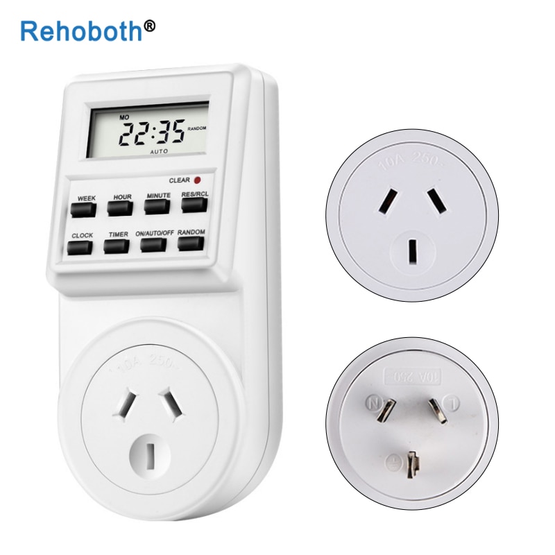 Elektronisk digital timer kontakt stik 24 timer cyklisk eu uk au us br fr stik køkken timer udtag programmerbart tidsindtag