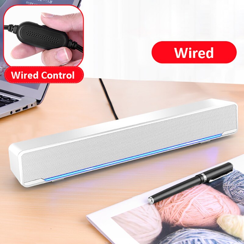 Soundbar TV LED Altavoces Bluetooth Speakers Home Theatre System Subwoofer Barra De Sonido Para tv Caixa De Som Amplificada Sono: White Wired