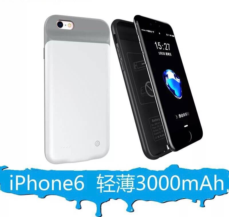 Vraiment Capacité 3000mAh pour Iphone 6 6s 7 8 Plus Boîtier De Batterie Externe Portative de Chargeur de Batterie De Banque D'alimentation de Secours Rechargeable