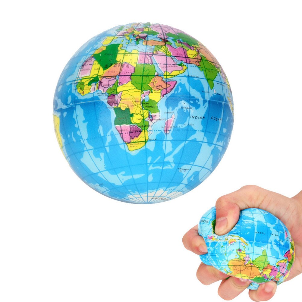World Map Foam Ball Atlas Globe Palm Ball Planet Earth Ball Funny Gadgets Stress Relief