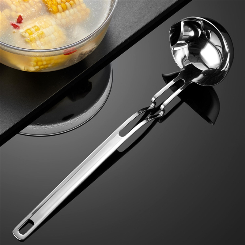 T97c- ölabschöpflöffel mit ausguss – fettabscheider aus edelstahl – großes fassungsvermögen für suppen, soßen und zum kochen