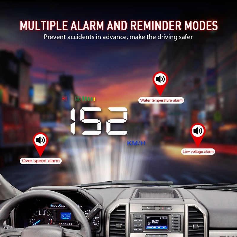 A500 3.5 Inch Car HUD Head Up Display Speedometer OBD2 OBDII OBD Auto Projector Parameter Display With Overspeed Warning
