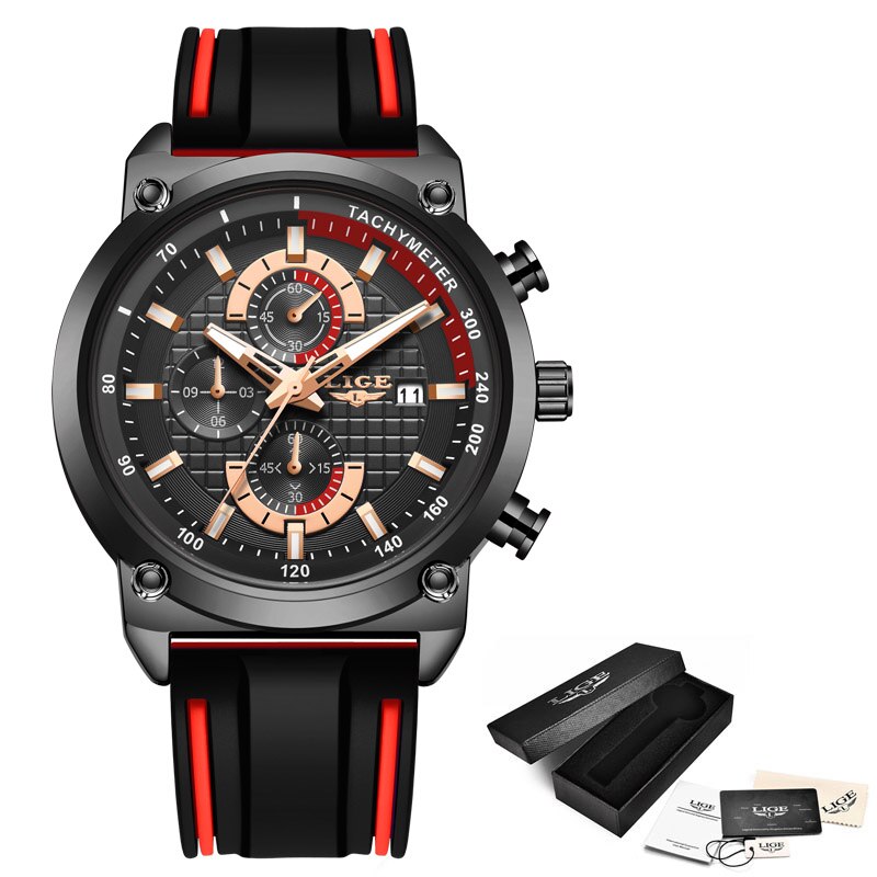 LUIK Horloge Chronograaf Sport Heren Horloges Quartz Klok Siliconen Band Man Horloge Relogio Masculino Cadeau voor Mannen