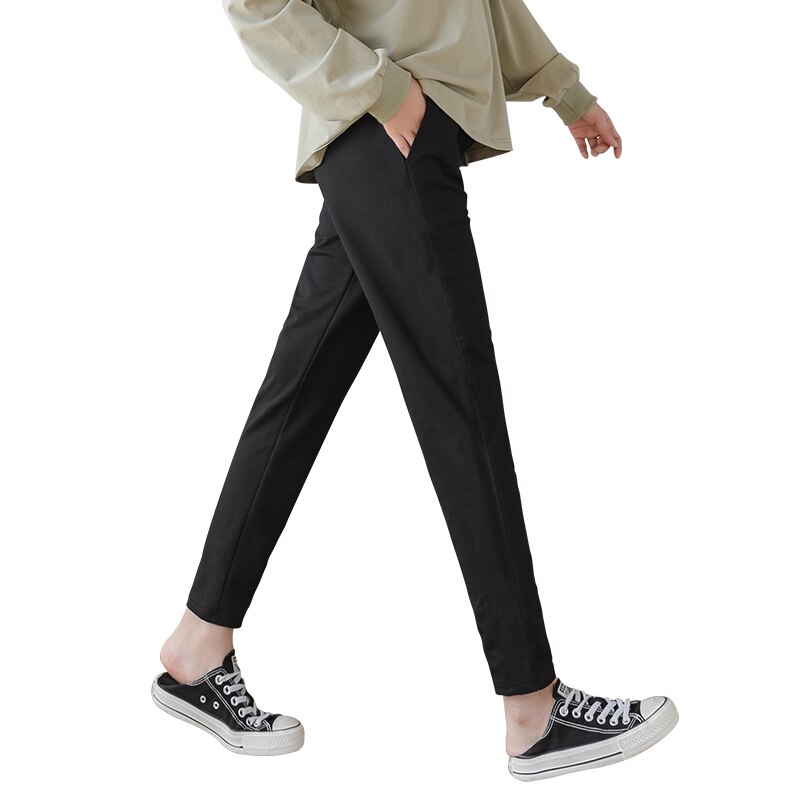 809#  efterårs sorte graviditetsbukser højtaljede mavebukser tøj til gravide kvinder 3xl plus size graviditets fritidsbukser