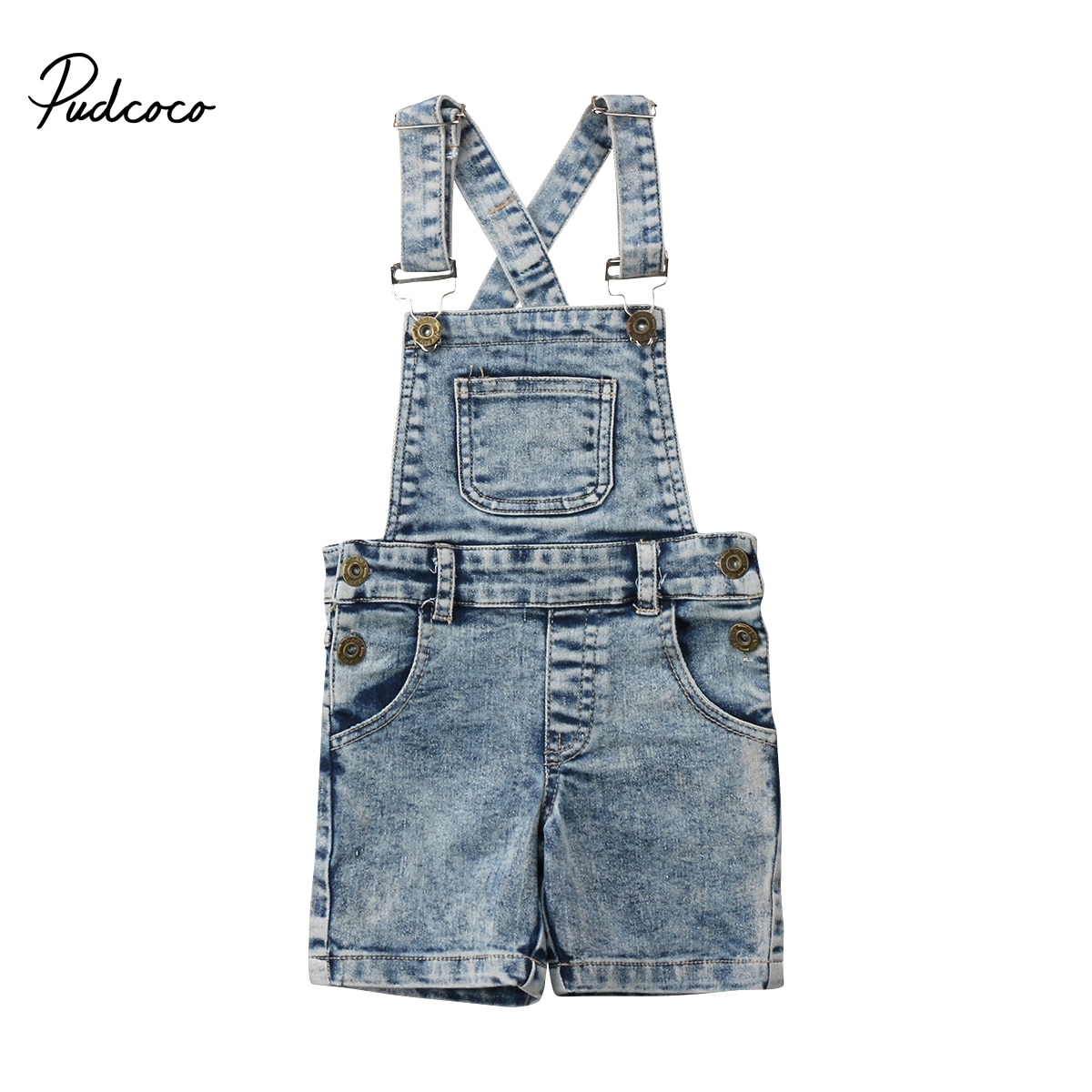 Gloednieuwe Peuter Baby Kind Kind Baby Meisje Jongen Deinm Bib Broek Shorts Overalls Romper Outfits Zomer Casual Kleding 6M-6T