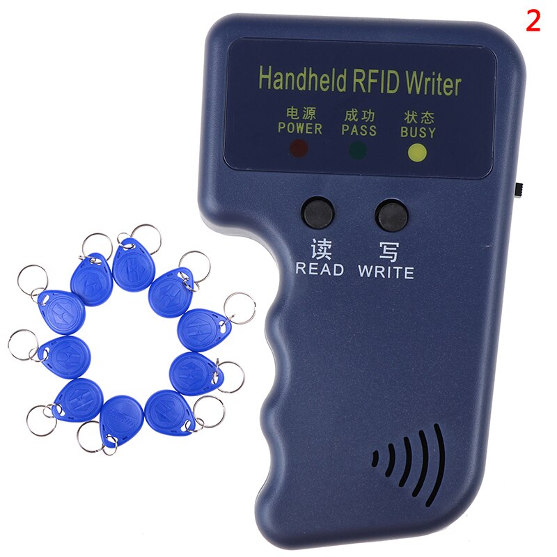 125 khz handhållen rfid-skrivare/kopiator/läsare/duplikator med 10 st id-taggar: A2
