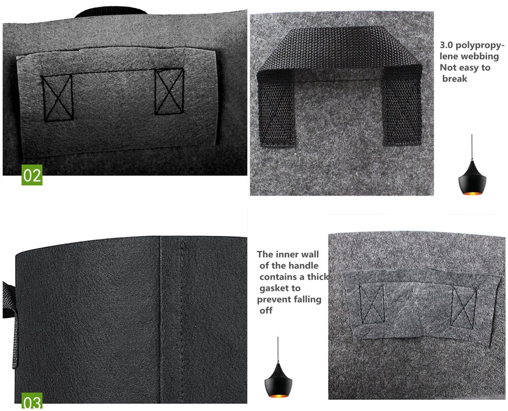 5 PCS Planting Bag Black/Grey Potato Fabric Vegetable Seedling growing pot garden tools Eco-Friendly Grow bag