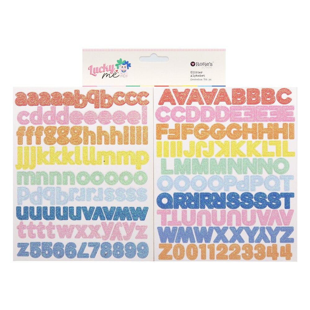 CRZCrafter Glitter Paper Alphabet Stickers 198pcs Crafts Scrapbooking Cardmaking Journal Self Adhesive Embellishments Decoration