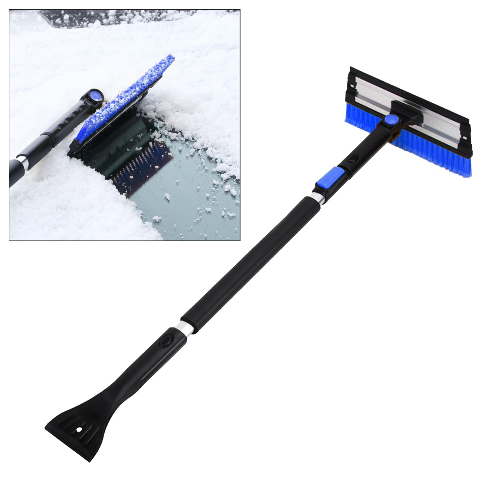 Extendable Snow Brush Detachable Ice Scraper with Soft Foam Grip for Home Window ,Cars, Trucks, SUV Windowshield (Heavy Duty)