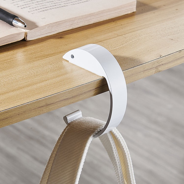 Colgador de bolsa de escritorio, colgador de bolsa portátil, gancho para bolsa de borde de escritorio para escuela y oficina, colgador de mochila de escritorio, estante lateral para bolso de escritorio sin perforaciones