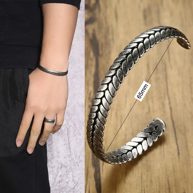 ZORCVENS Punk stal nierdzewna Vintage bransoletka dla kobiet mężczyzn Mobius skręcona bransoletka mankietowa Unisex Casual Pulseira panowie biżuteria: 84049