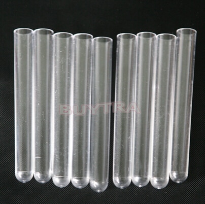 10 Stks/pak Test Buizen Clear Plastic Test Tubes Lab Levert 12x100mm