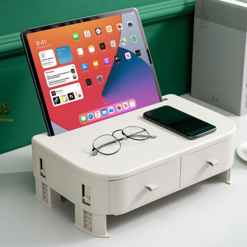 Desktop Computer Shelf Sundries Drawer Storage Box Office Neck Protector Computer Monitor Shelf Increase Display Base