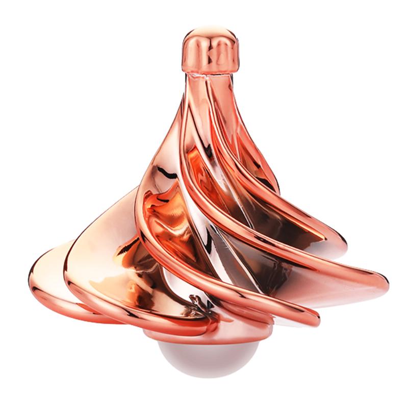 Giroscopio neumático 3D, juguete de aleación multicolor, viento que sopla, artefacto giratorio de descompresión superior, herramientas de alivio de presión: Rose Gold
