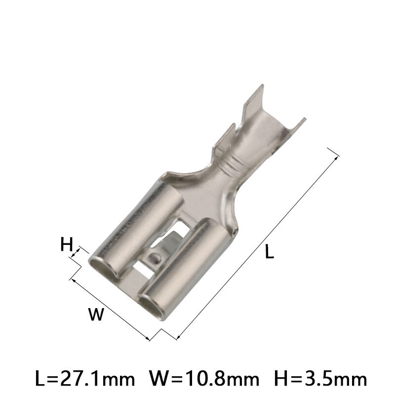 100/200pcs 9.5 Plug spring terminal Automobile high current terminal block Straight plug barbed DJ621-E9.5x1.2C