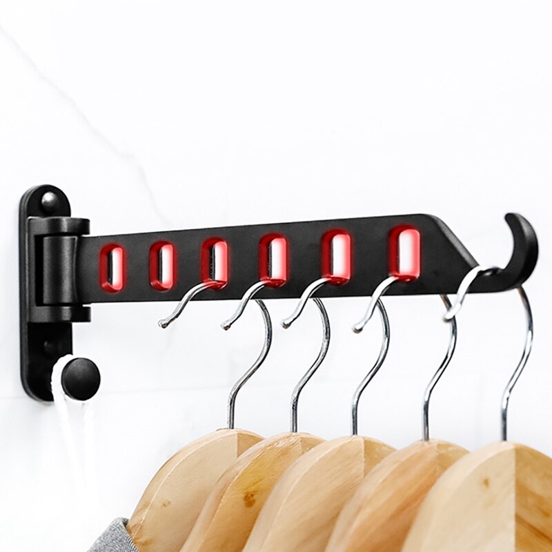 Aluminum Black Clothes Rack Swivel Folding Clothes Hanger Wall Mounted Hanger Drying Rack for Dryer Balcony Drying