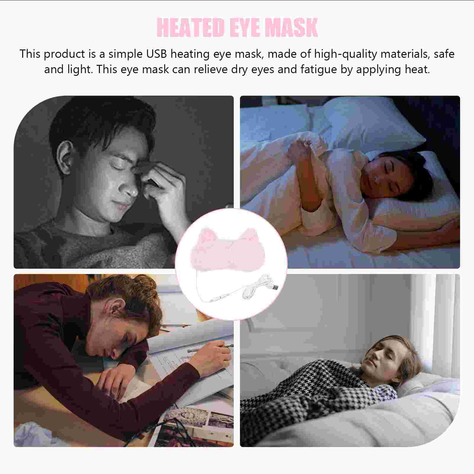 USB Heated Eye 3D Eye Mask Cartoon Shading Eye Mask Relieve Fatigue Eye Mask