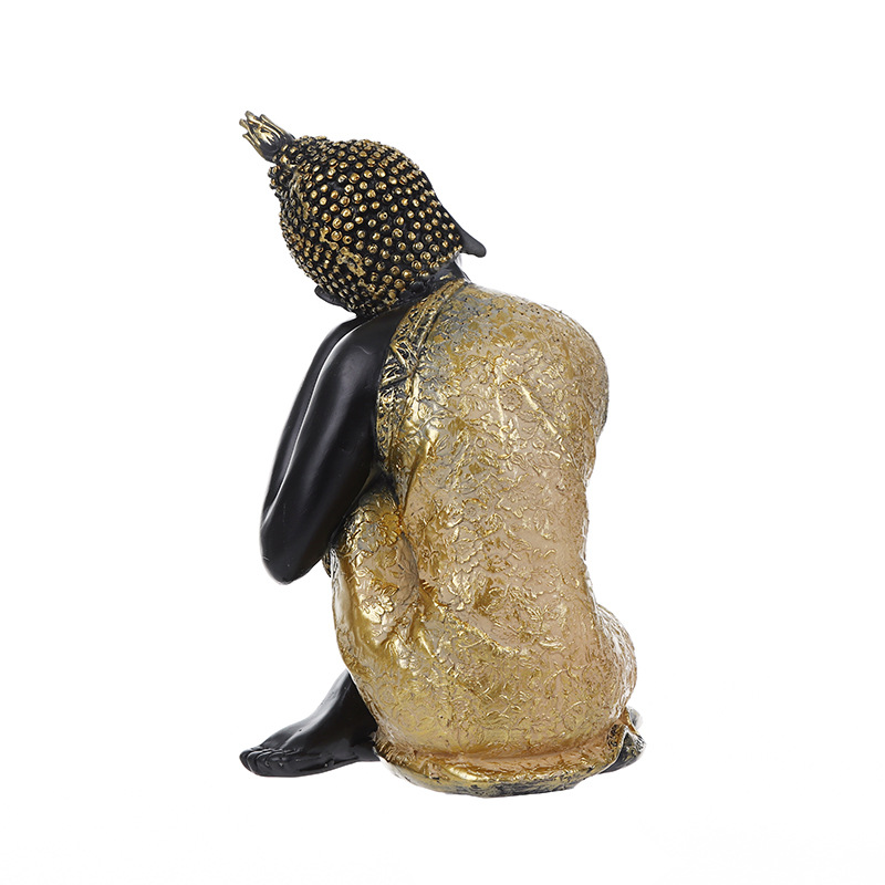 Vilead harts thailand buddha staty fengshui indien religiös buddhism skulptur hindu svart buddha statyetter heminredning