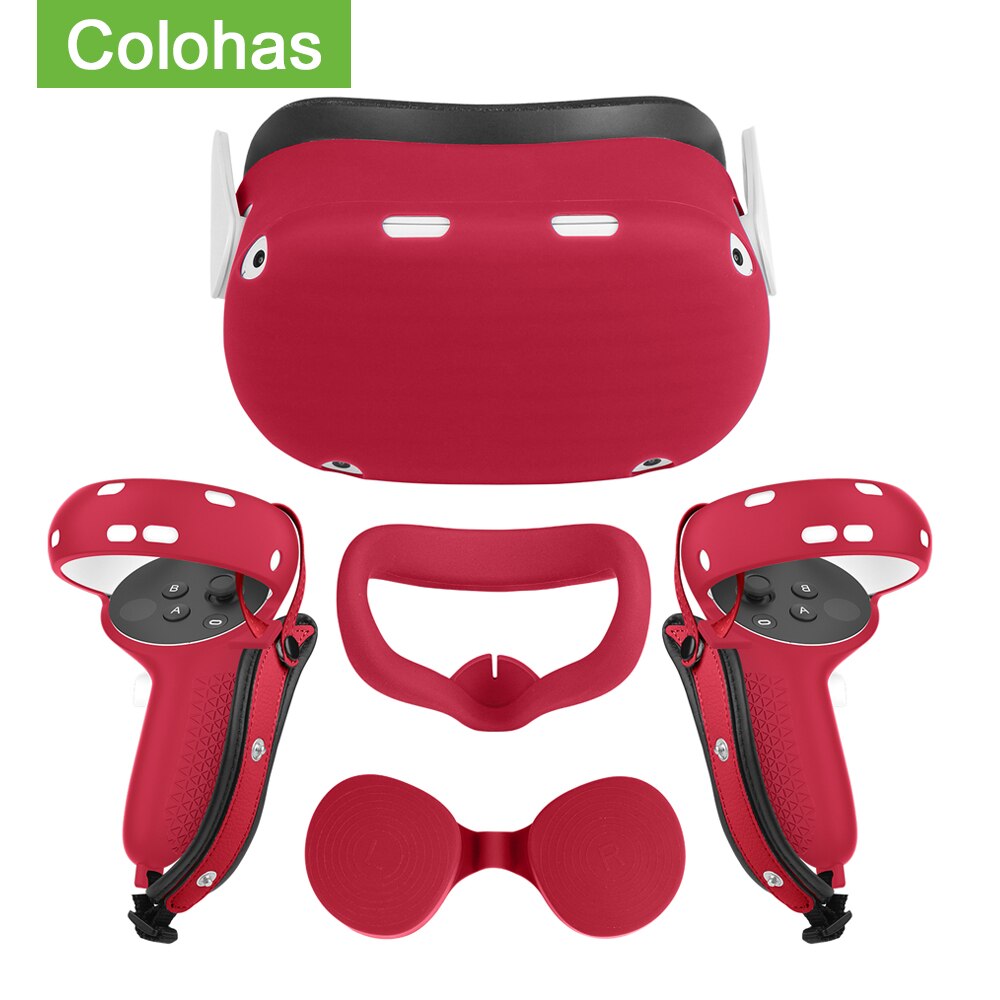 Vr Beschermende Cover Set Voor Oculus Quest 2 Vr Touch Controller Shell Case Met Riem Handvat Grip Voor Oculus Quest 2 Accessoires