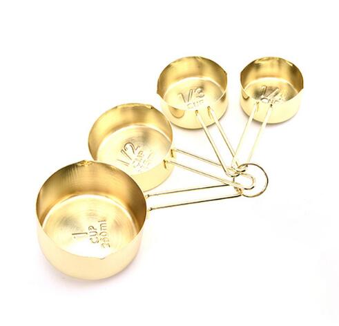 4/8Pcs/Set Measuring Spoon Set Stainless Steel Measure Liquid Tea Coffee Seasoning Cups Nordic Kitchen Baking Tool Measuring WF: 4 PCS 02