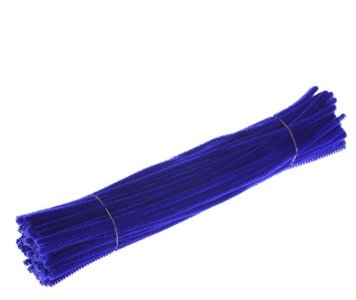 100 stuks/set educatief speelgoed montessori materialen chenille kinderstokjes puzzel knutsel kleurrijke pluche stokjes handgemaakt doe-het-zelf speelgoed: Pauwblauw