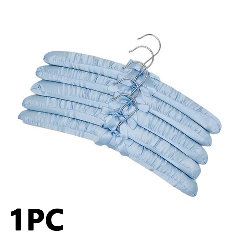 Cintre rembourré en satin pour vêtements, cintres en éponge, présentoir de magasin, crochet argenté, 1 pièce: MULTI