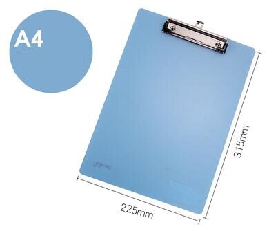 5 Colors A4 Plastic Clip Board Portable File Folder Clipboard with Hook Drawing Writing Pad Office Supplies Student Stationery: Blue
