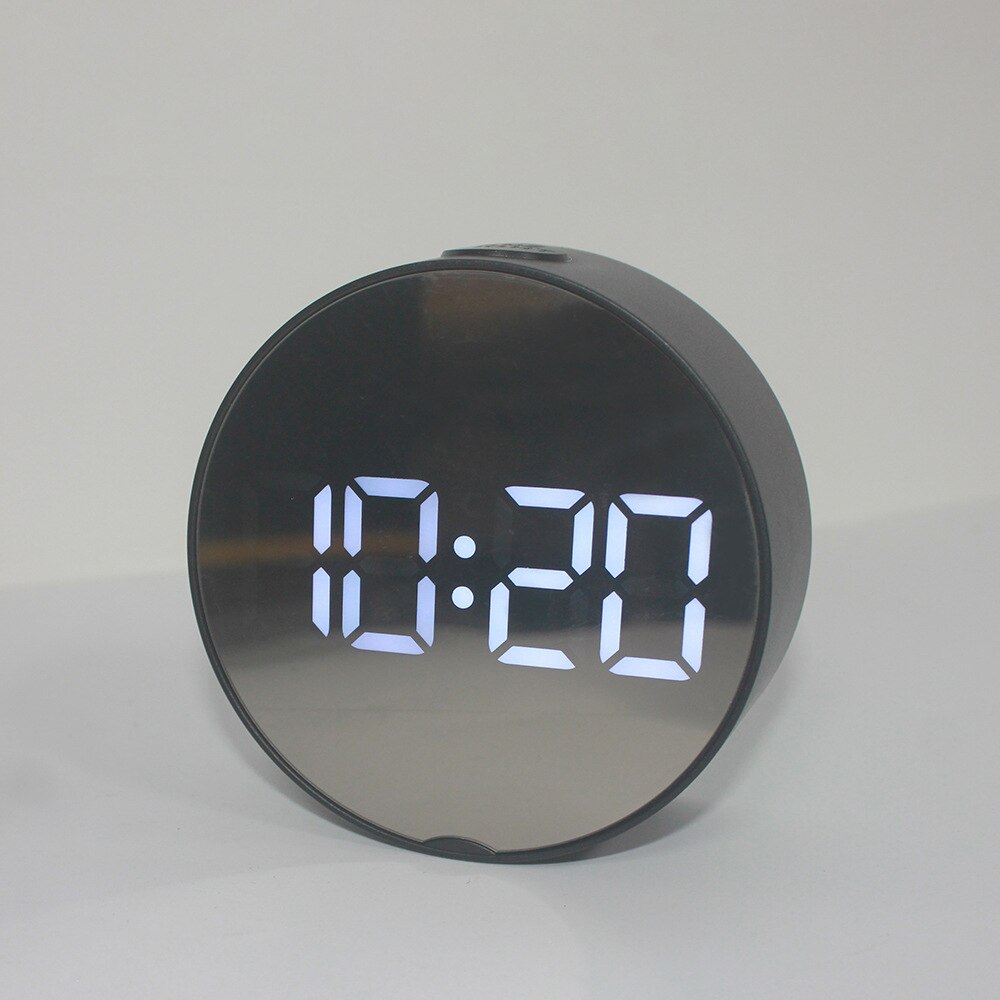 LED Mirror Alarm Clock Digital Snooze Acrylic Table Clock Digital Light Electronic Time Temperature Display Home Decor Clock: Style 7