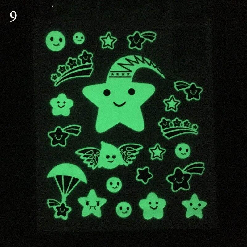 Fluorescent Stickers Wall Stickers Circular Glow Dormitory Luminous Children's Room Star Stickers DIY Classic Home Decoration: 9