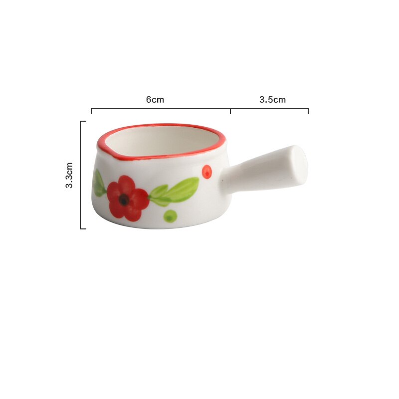 Sød japansk porcelæn lille mælkekande med hank suppeskål bøf western mad sauce bøtte håndmalet kaffe mælkedåse  la549: Rød blomst