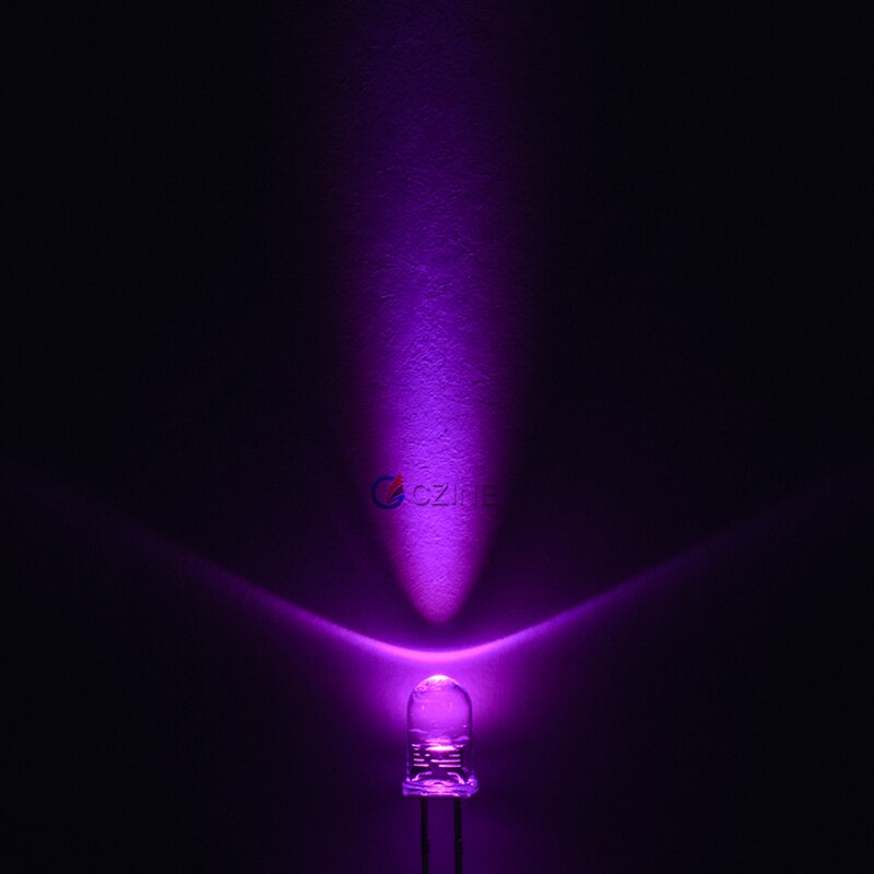 1000pcs/bag Czinelight Clear Lens 5mm Led Emitting Diode Red Yellow Blue Green White Pink Purplele: pink