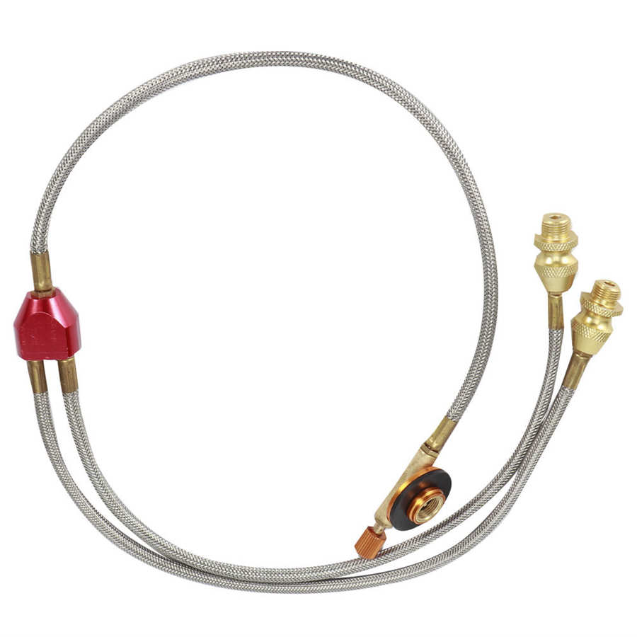 Gas Stove Adapter /8 DN6 Outdoor Camping Gas Stove Flat Tanks Hose Adapter Accessories for Connecting 2 Burners Gas Stove Hose