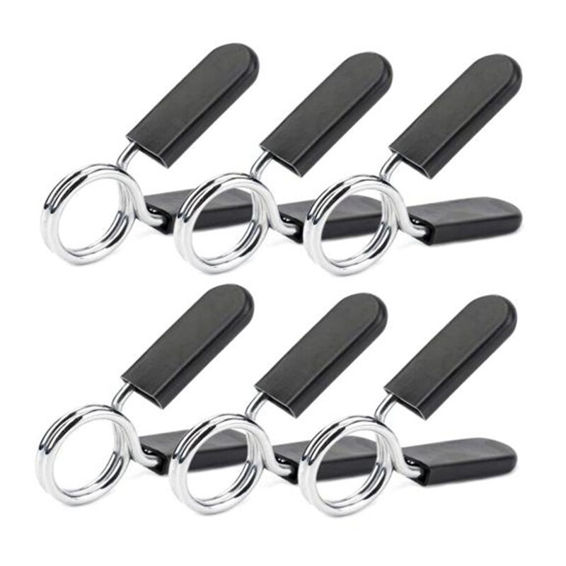 6 pièces pince à ressort pour haltères 30mm colliers d'exercice pinces à pince pour haltères