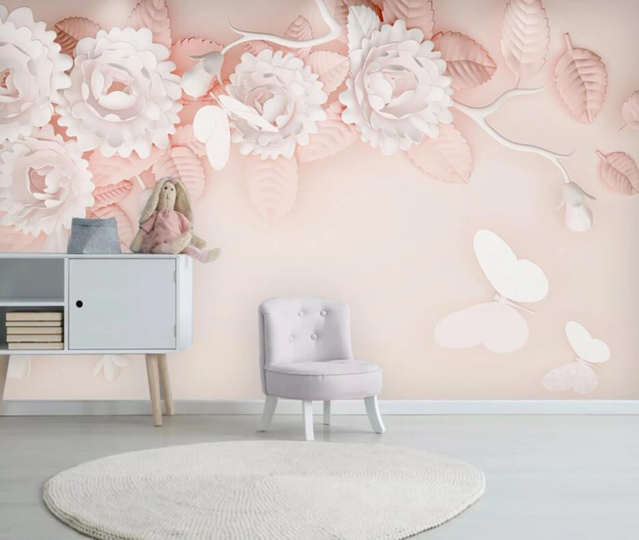 Beibehang 3d behang Custom mode 3D Reliëf roze rose sieraden TV achtergrond papel de parede 3d behang mural: 3