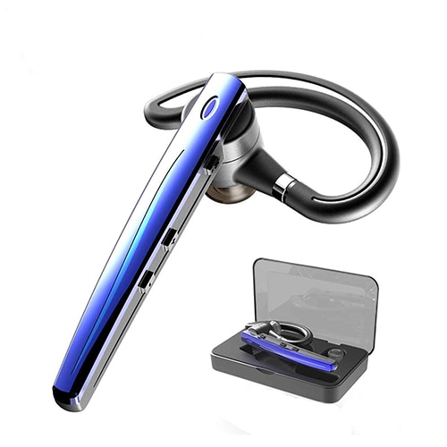 Mais novo b5 bluetooth fone de ouvido sem fio fones estéreo handsfree cancelamento ruído bluetooth fone com microfone para todo o telefone inteligente: Blue-b