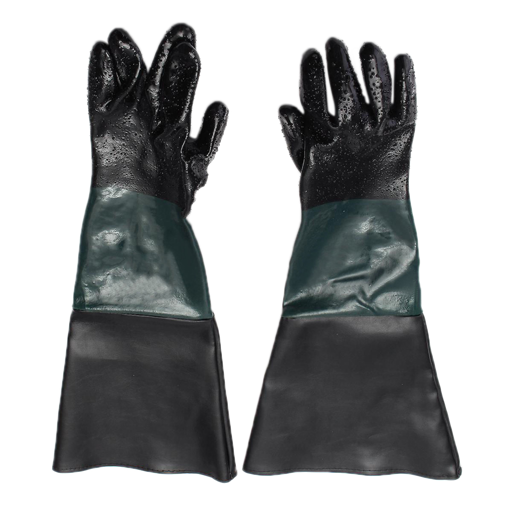 1 paar schwer Pflicht Sandstrahlen Gummi Handschuhe Sand Schuss Streugut Korn Explosion Blaster Strahlen Handschuhe für Sandstrahlschrank