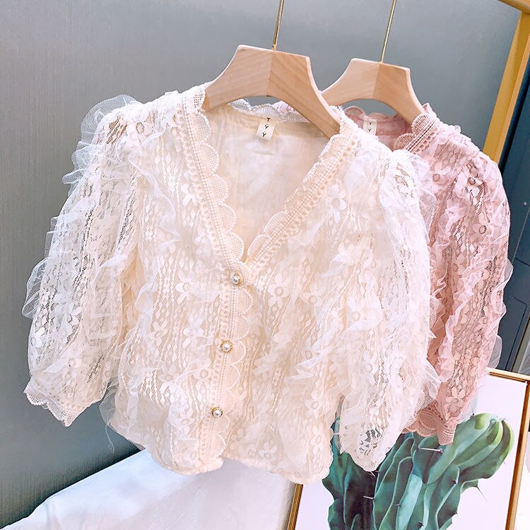 Brand New Baby Girls dolce Cardigan in pizzo giacca moda ragazza bambini principessa top primavera autunno cappotti Casual abbigliamento per bambini