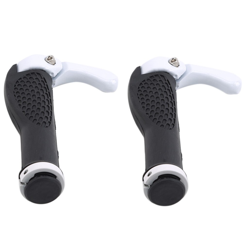 Cycling Handle Grip Bar End Durable Anti-slip Rubber Aluminum Alloy MTB Mountain Road Bike Bicycle lock-on Handlebar Cover: white