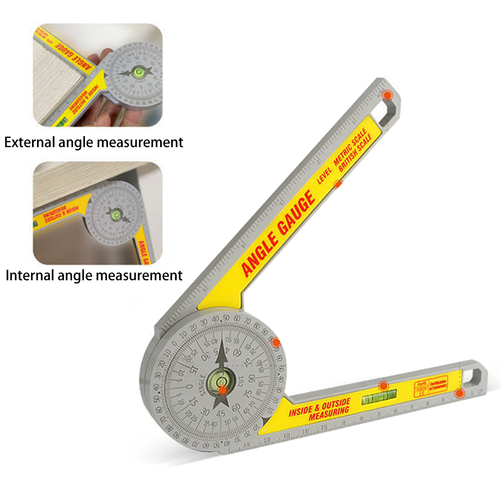 360 Graden Verstekzaag Gradenboog Met Waterpasbel Hoge Nauwkeurigheid Hoekzoeker Gauge Goniometer Meten Ruler Tool