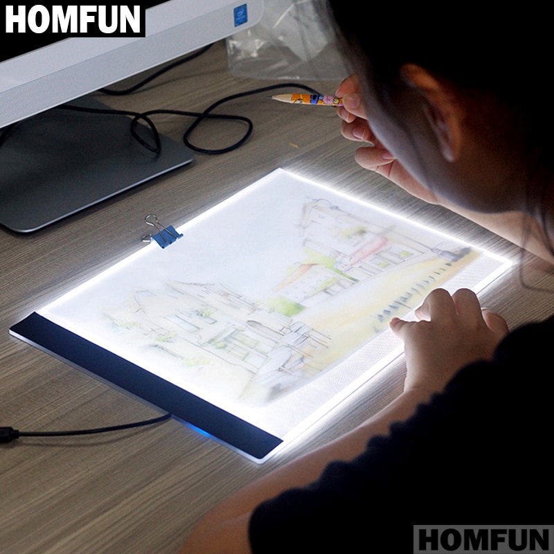 Homfun Ultradunne 3.5Mm A4 Led Light Tablet Pad Gelden Eu/Uk/Au/Us/Usb plug Diamant Borduurwerk Diamant Schilderij Kruissteek