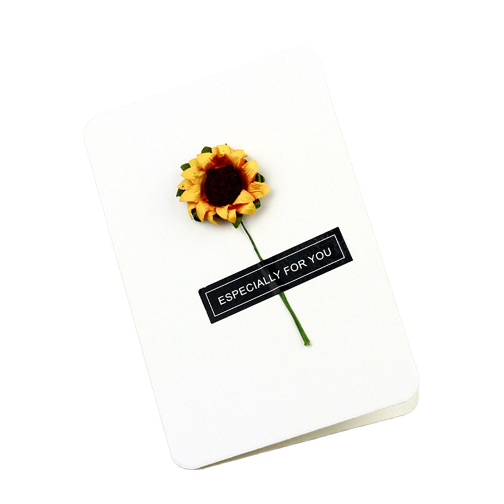 Cartes de vœux en papier Kraft, DIY, avec enveloppe, fleurs sèches faites à la main, décorations de de mariage et d'anniversaire, fournitures,: NO.6