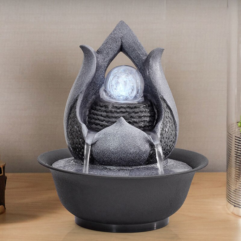 Fuentes de escritorio decorativas para el hogar hechas a mano, fuente de agua interior, artesanía creativa, decoración del hogar y estatuillas, fuente de cascada FengShui